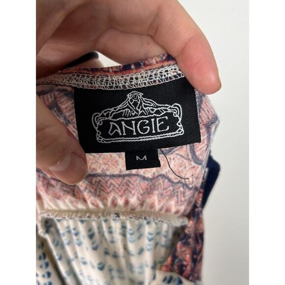 Angie Geometric Patterned Boho Maxi Dress Sleeveless Size Medium Stretch Women’s - Picture 5 of 7